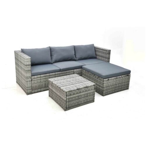 Tuscany 3 Seat Rattan Corner Sofa Set